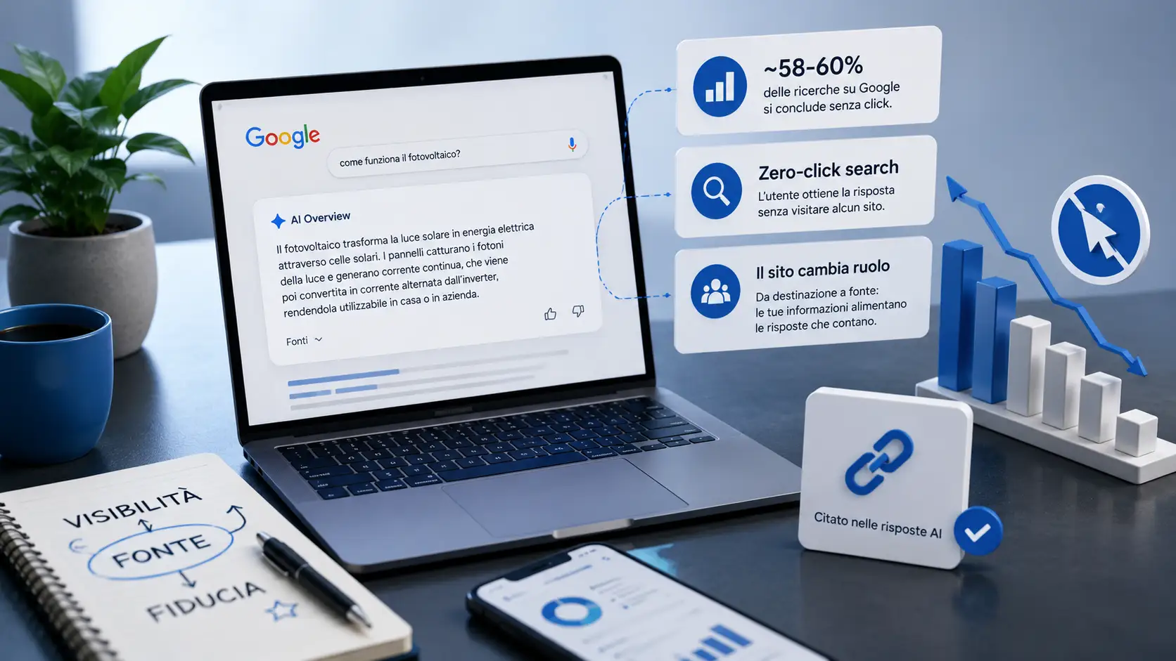 Zero-click search: cosa succede al traffico organico quando Google risponde da solo